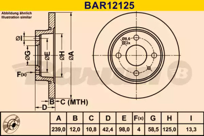 Тормозной диск (BARUM: BAR12125)