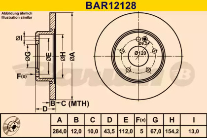 Тормозной диск (BARUM: BAR12128)