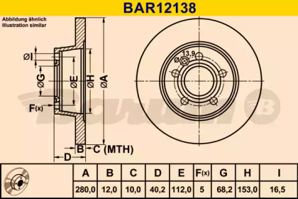 Тормозной диск (BARUM: BAR12138)