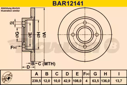 Тормозной диск (BARUM: BAR12141)