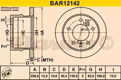 Тормозной диск (BARUM: BAR12142)