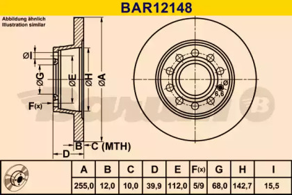 Тормозной диск (BARUM: BAR12148)