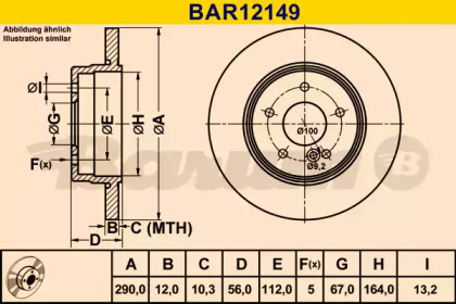 Тормозной диск (BARUM: BAR12149)