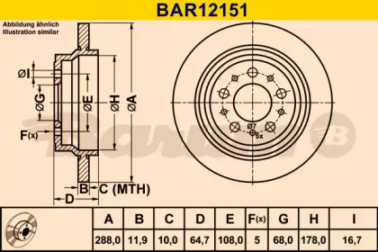 Тормозной диск (BARUM: BAR12151)