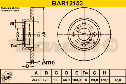 Тормозной диск (BARUM: BAR12153)