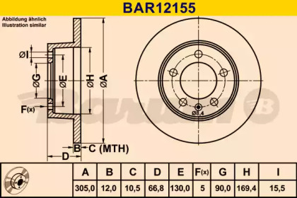 Тормозной диск (BARUM: BAR12155)