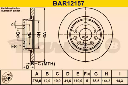 Тормозной диск (BARUM: BAR12157)