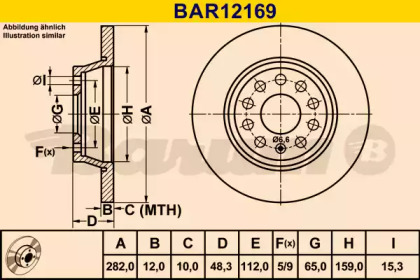 Тормозной диск (BARUM: BAR12169)