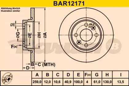 Тормозной диск (BARUM: BAR12171)