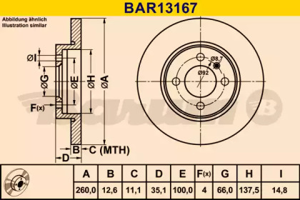 Тормозной диск (BARUM: BAR13167)