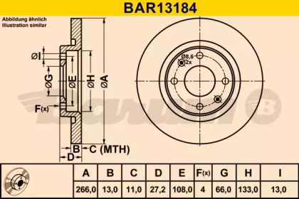 Тормозной диск (BARUM: BAR13184)