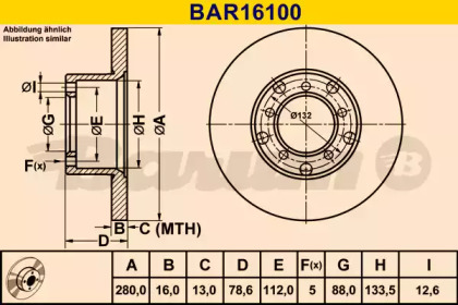 Тормозной диск (BARUM: BAR16100)