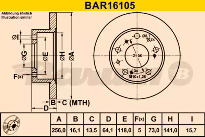 Тормозной диск (BARUM: BAR16105)