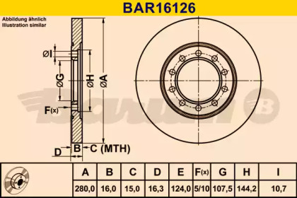 Тормозной диск (BARUM: BAR16126)