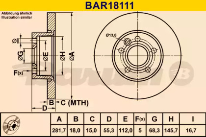 Тормозной диск (BARUM: BAR18111)