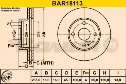 Тормозной диск (BARUM: BAR18113)