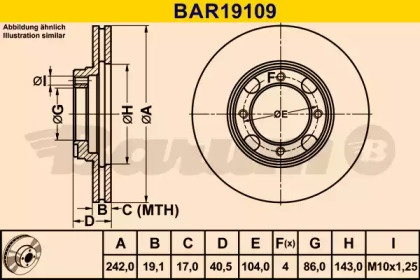 Тормозной диск (BARUM: BAR19109)