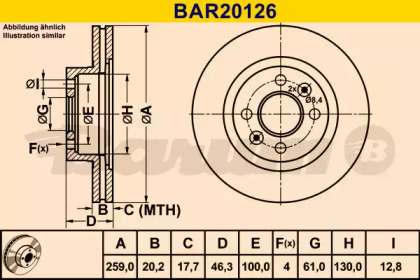 Тормозной диск (BARUM: BAR20126)