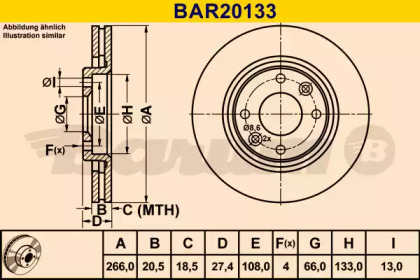 Тормозной диск (BARUM: BAR20133)