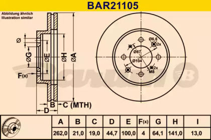 Тормозной диск (BARUM: BAR21105)