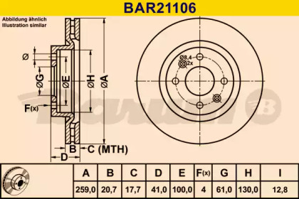 Тормозной диск (BARUM: BAR21106)