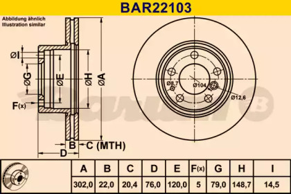 Тормозной диск (BARUM: BAR22103)