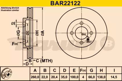 Тормозной диск (BARUM: BAR22122)