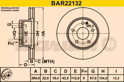 Тормозной диск (BARUM: BAR22132)