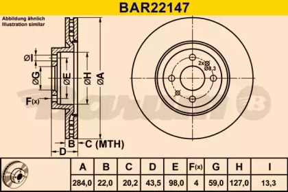 Тормозной диск (BARUM: BAR22147)