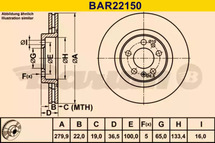 Тормозной диск (BARUM: BAR22150)