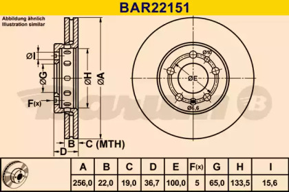 Тормозной диск (BARUM: BAR22151)