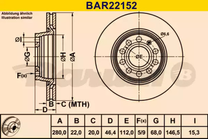 Тормозной диск (BARUM: BAR22152)