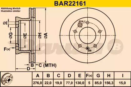 Тормозной диск (BARUM: BAR22161)