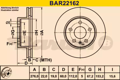 Тормозной диск (BARUM: BAR22162)