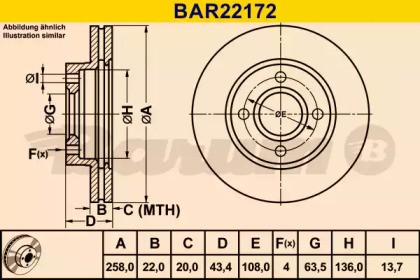 Тормозной диск (BARUM: BAR22172)