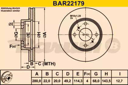 Тормозной диск (BARUM: BAR22179)