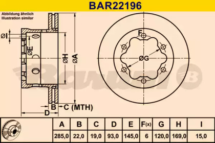 Тормозной диск (BARUM: BAR22196)