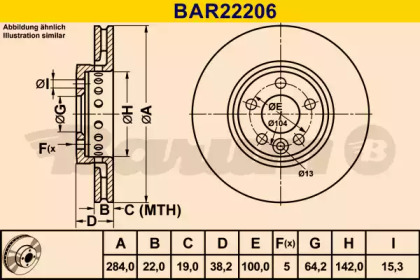 Тормозной диск (BARUM: BAR22206)