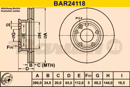 Тормозной диск (BARUM: BAR24118)