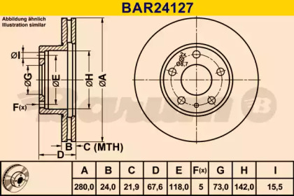 Тормозной диск (BARUM: BAR24127)