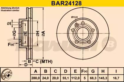 Тормозной диск (BARUM: BAR24128)