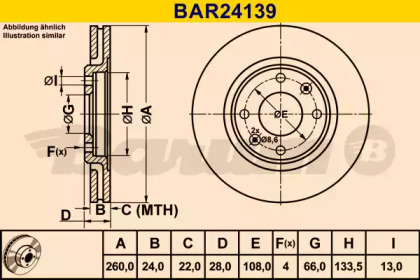 Тормозной диск (BARUM: BAR24139)