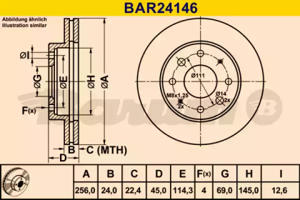 Тормозной диск (BARUM: BAR24146)