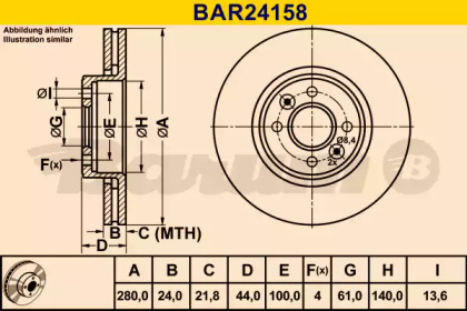 Тормозной диск (BARUM: BAR24158)