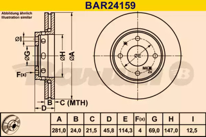 Тормозной диск (BARUM: BAR24159)