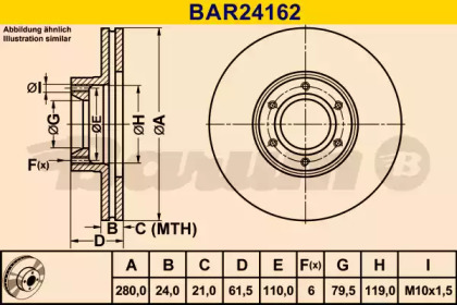 Тормозной диск (BARUM: BAR24162)