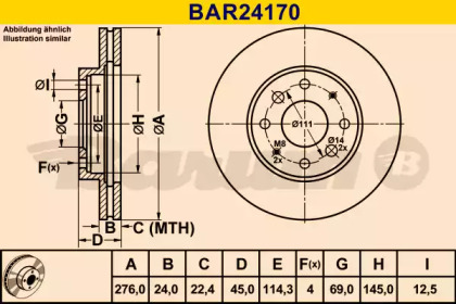 Тормозной диск (BARUM: BAR24170)