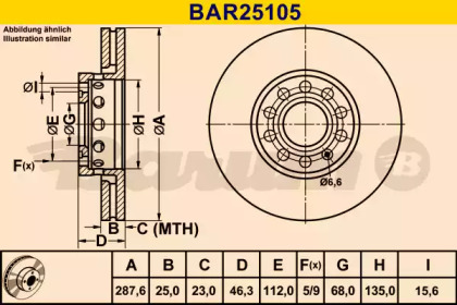 Тормозной диск (BARUM: BAR25105)