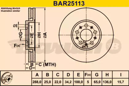 Тормозной диск (BARUM: BAR25113)