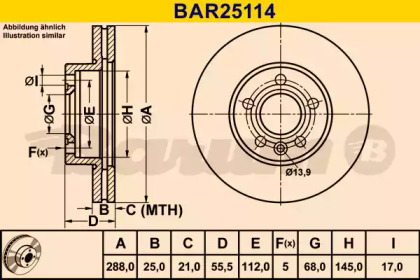 Тормозной диск (BARUM: BAR25114)